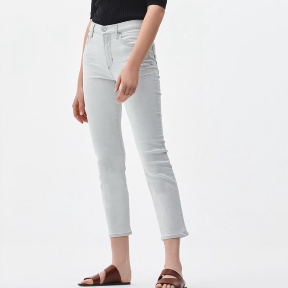 Citizens of Humanity Cara High Rise Cigarette Ankle Grey Denim Jeans Size 32